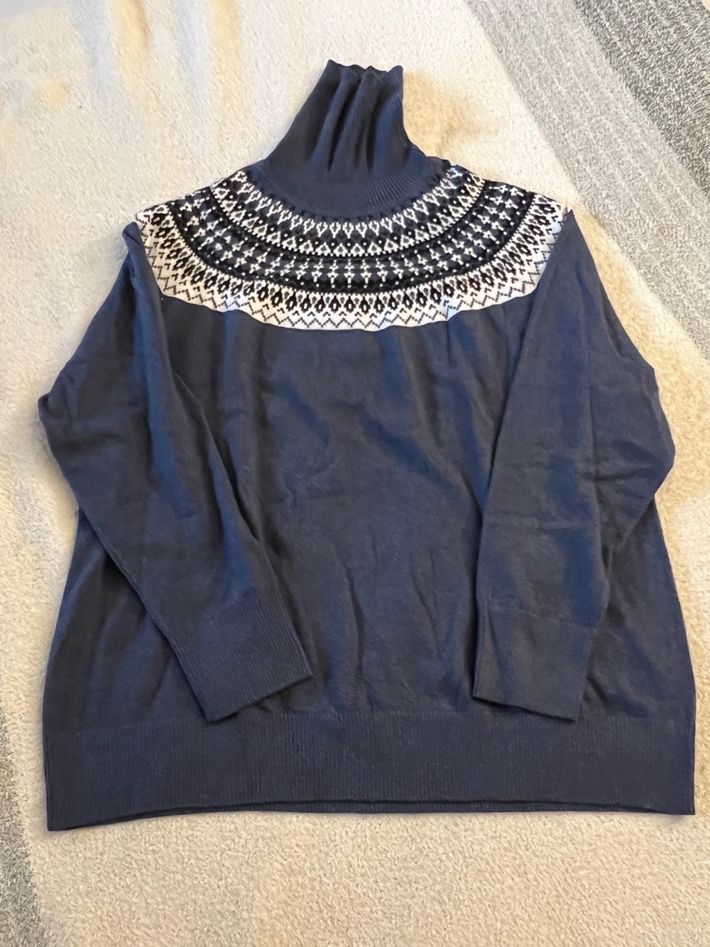 L.L.Bean Fair Isle Turtleneck Sweater Women’s 3X Plus Cotton Cashmere